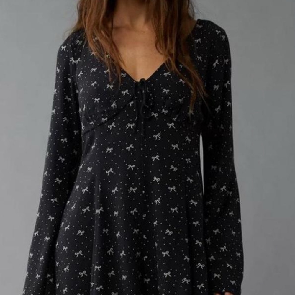 Navy Blue American Eagle Romper with Bow Design
